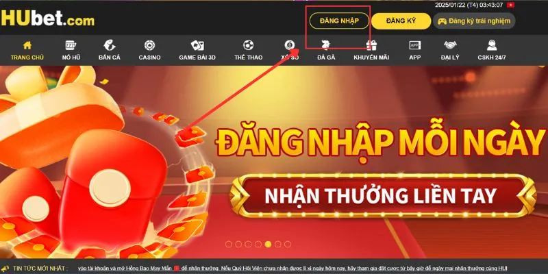 Điều kiện để log in Hubet.